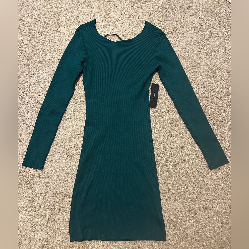 Lulus NWT forest green bodycon sweater dress M